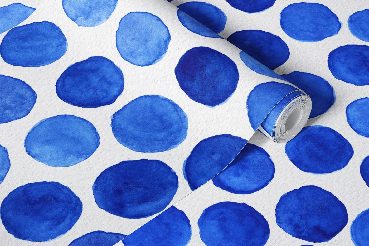 Watercolors Bubbles - Blue wallpaper roll