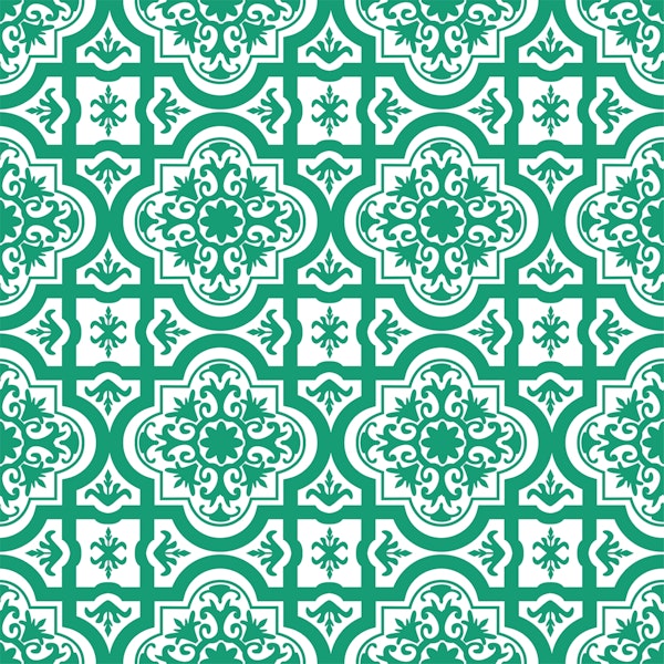 Turkish green white pattern