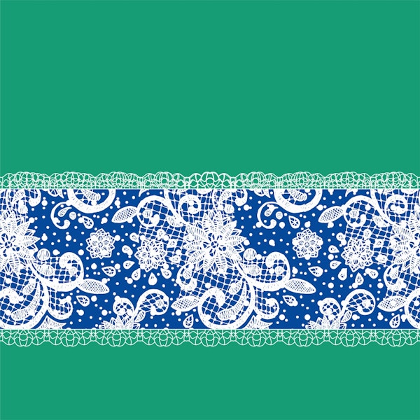 Denim blue floral lace