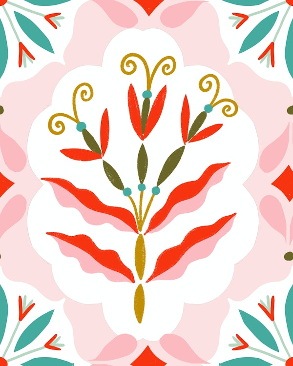 cotton candy damask floral rose