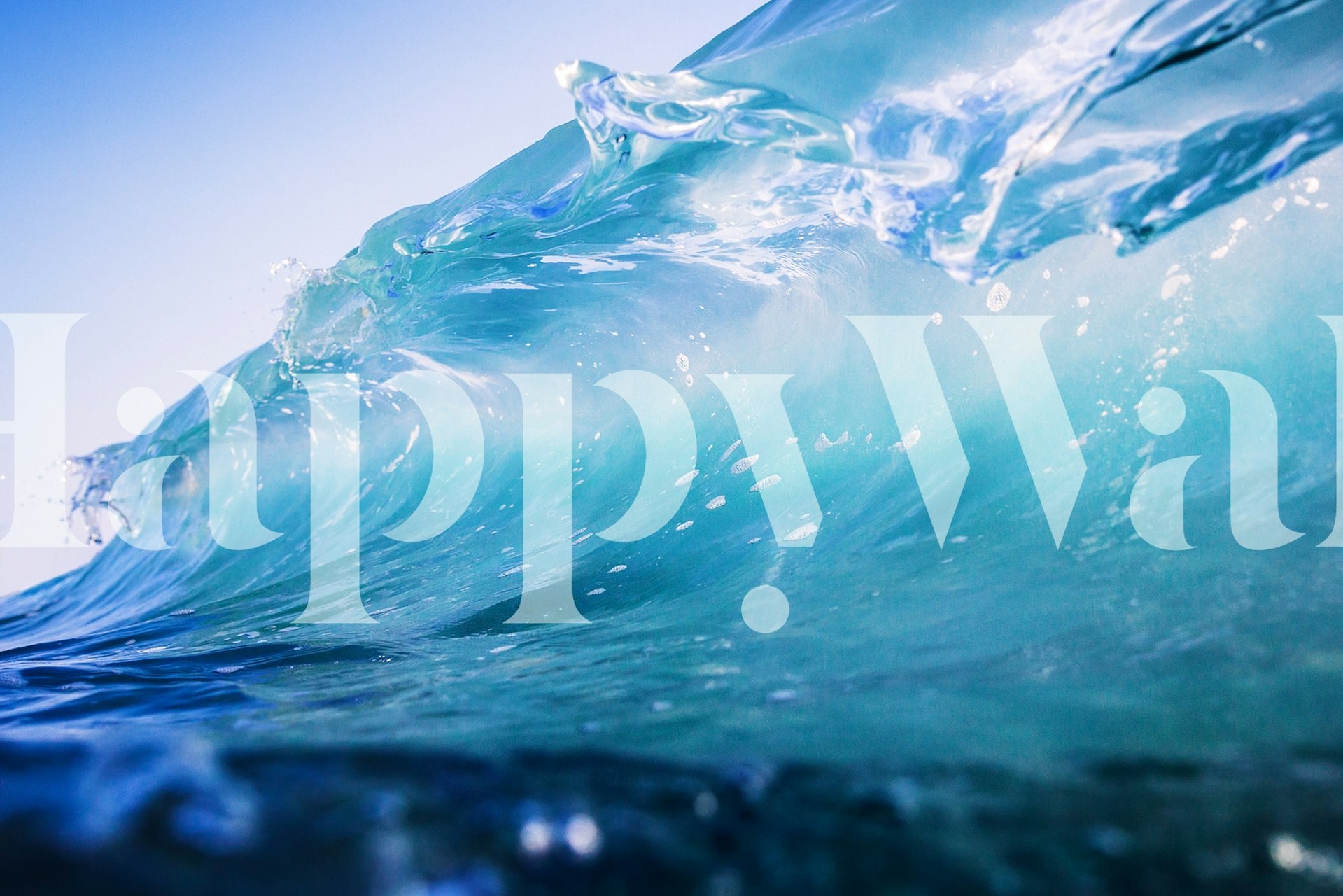 Glass wave tapetdesign i ett rum