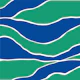 Cobalt blue green hand drawn