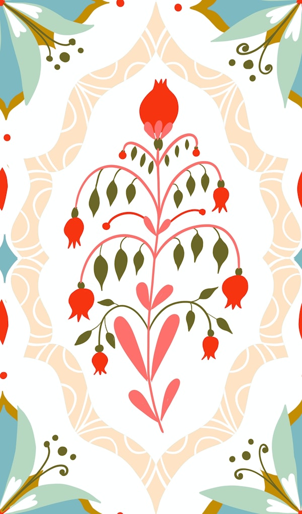 damask floral medaillon