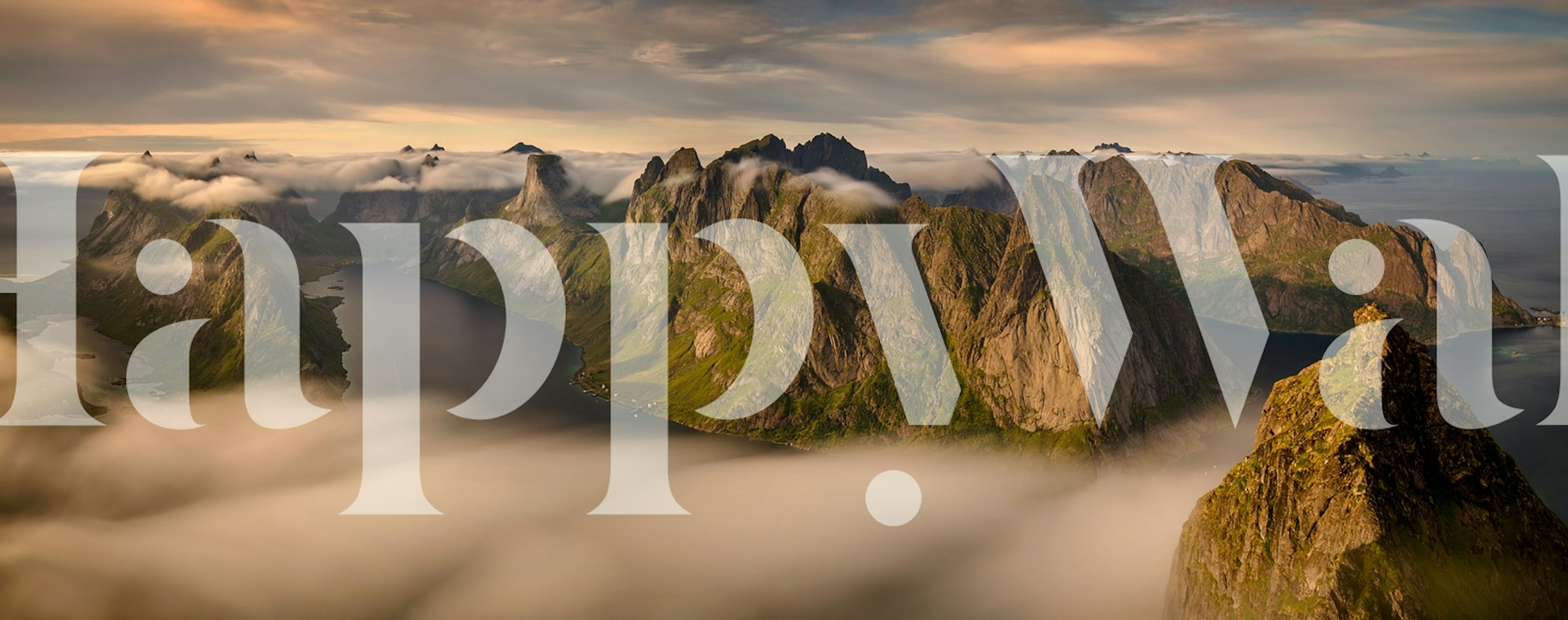 Mountain landscape with green hills and fog wallpaper