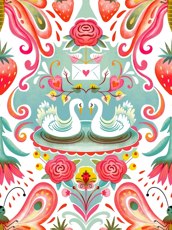super sweet swan damask