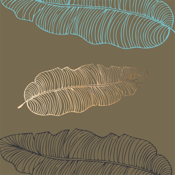 Taupe Mocha Jumbo Palm Leaves