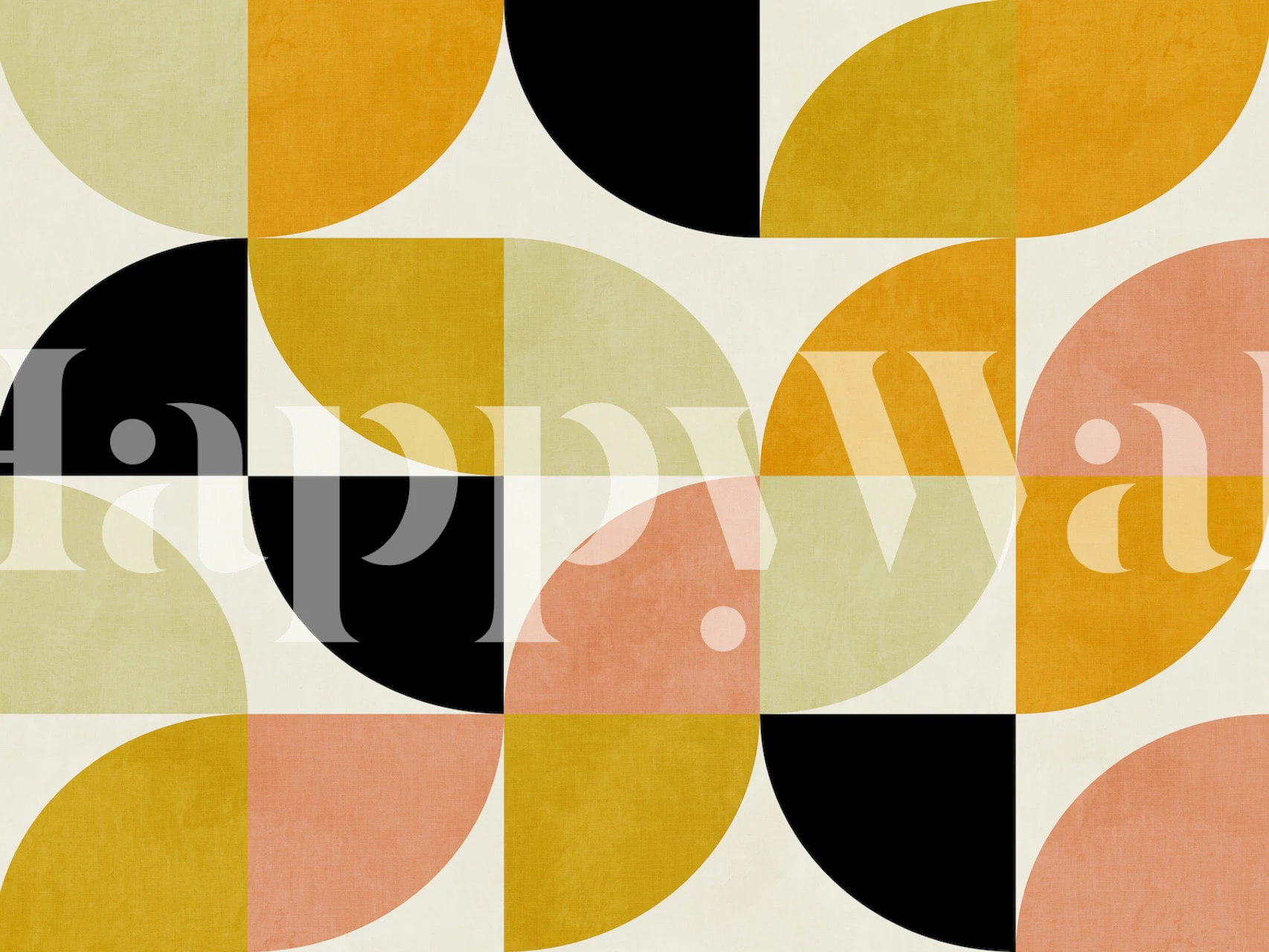 Geometric Bauhaus Abstract Classic wall mural with warm color palette