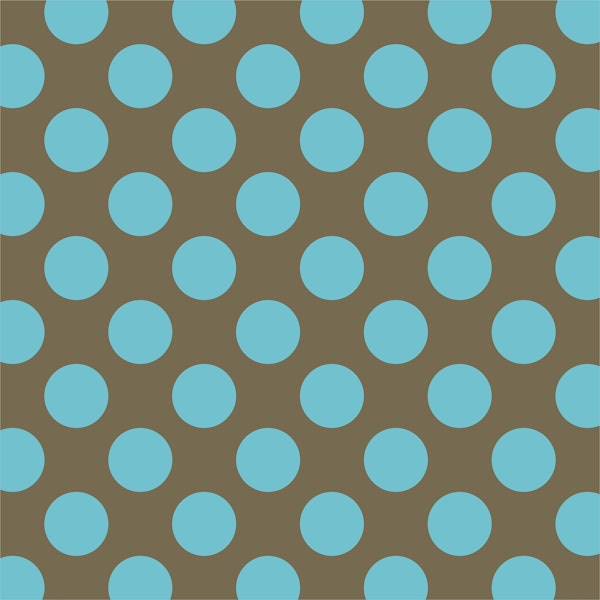 Brown Turquoise polka dotted art