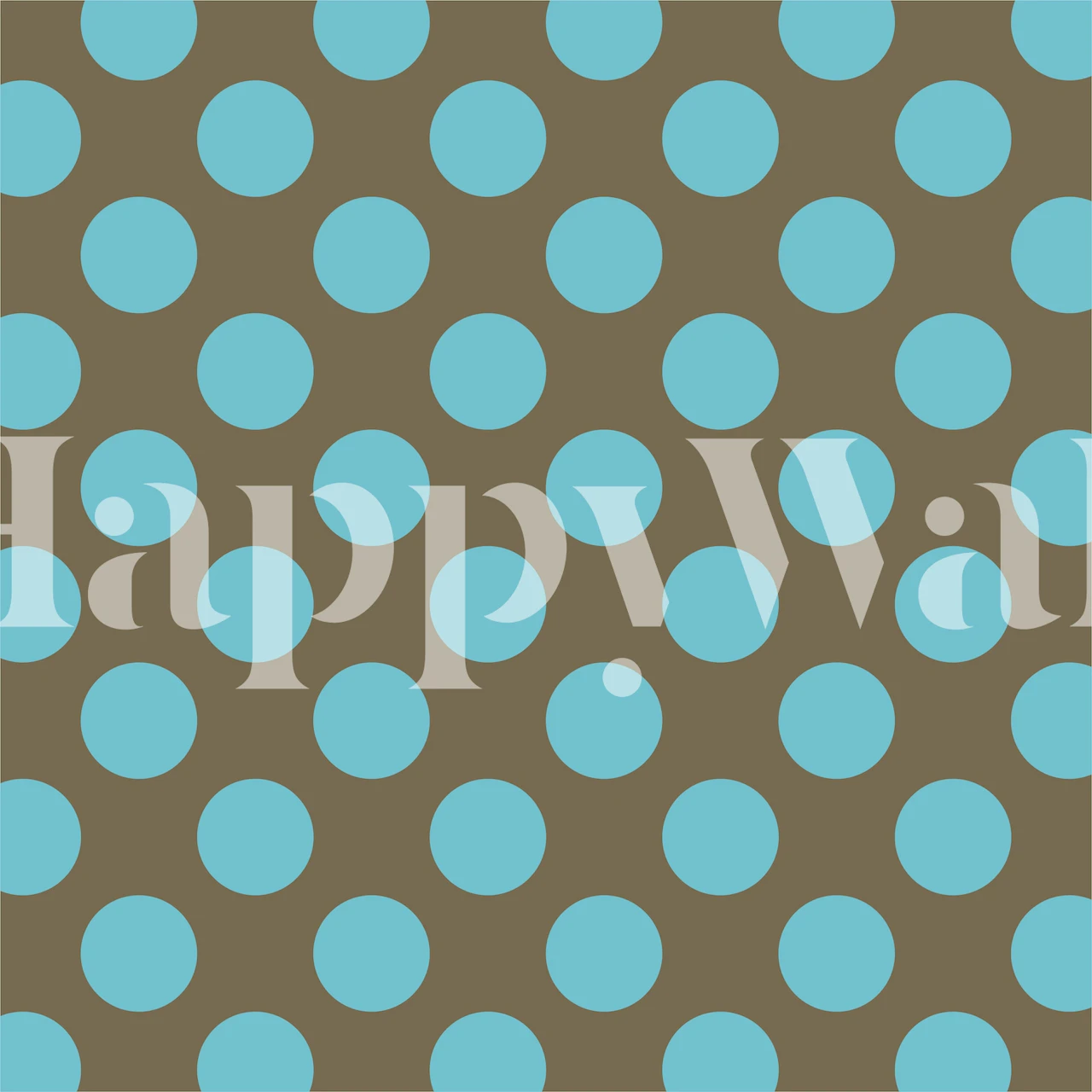 Brun baggrund med turkis prikker vægmaleri