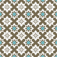 Moorish Floral Ornament in Brown Teal Blue ταπετσαρία