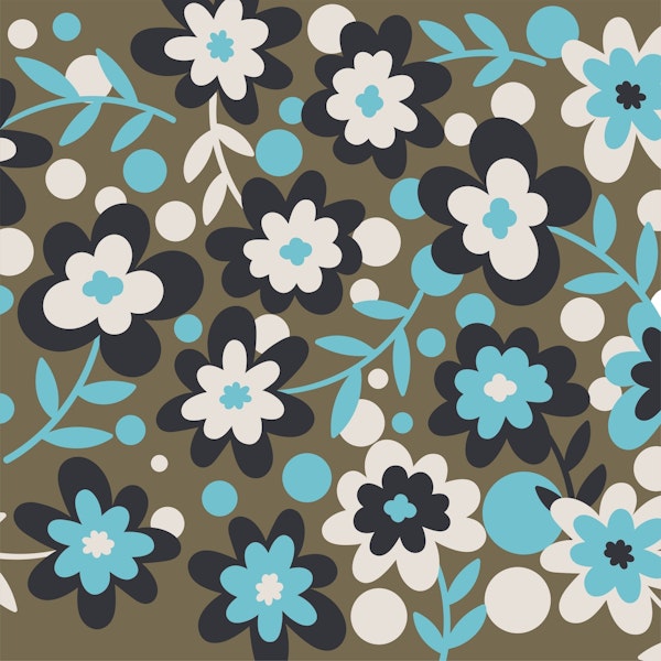 Jumbo Flowers in Teal Blue