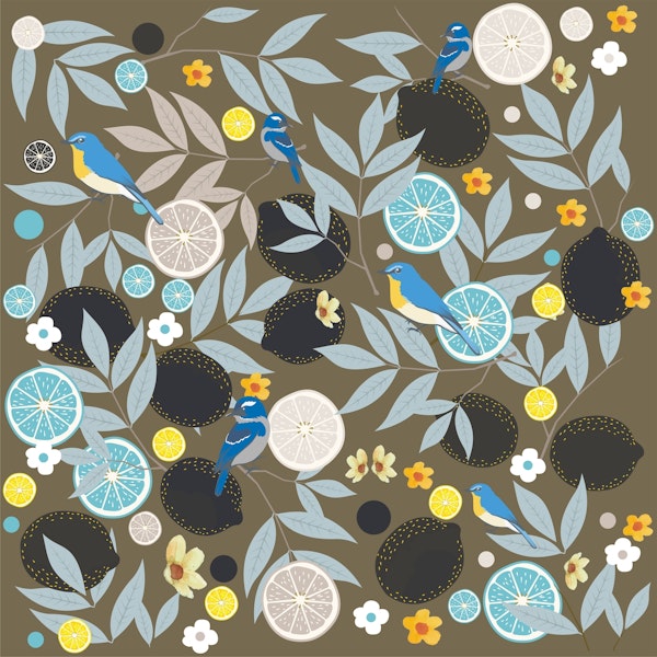 Paradise Garden in Brown Grey