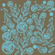 Brown Blue Hand Drawn Roses