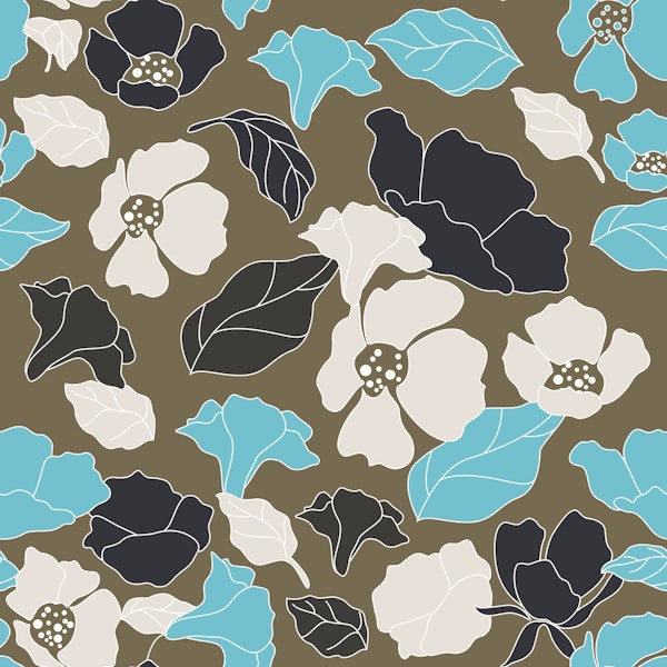 Taupe Brown Poppy Leaves