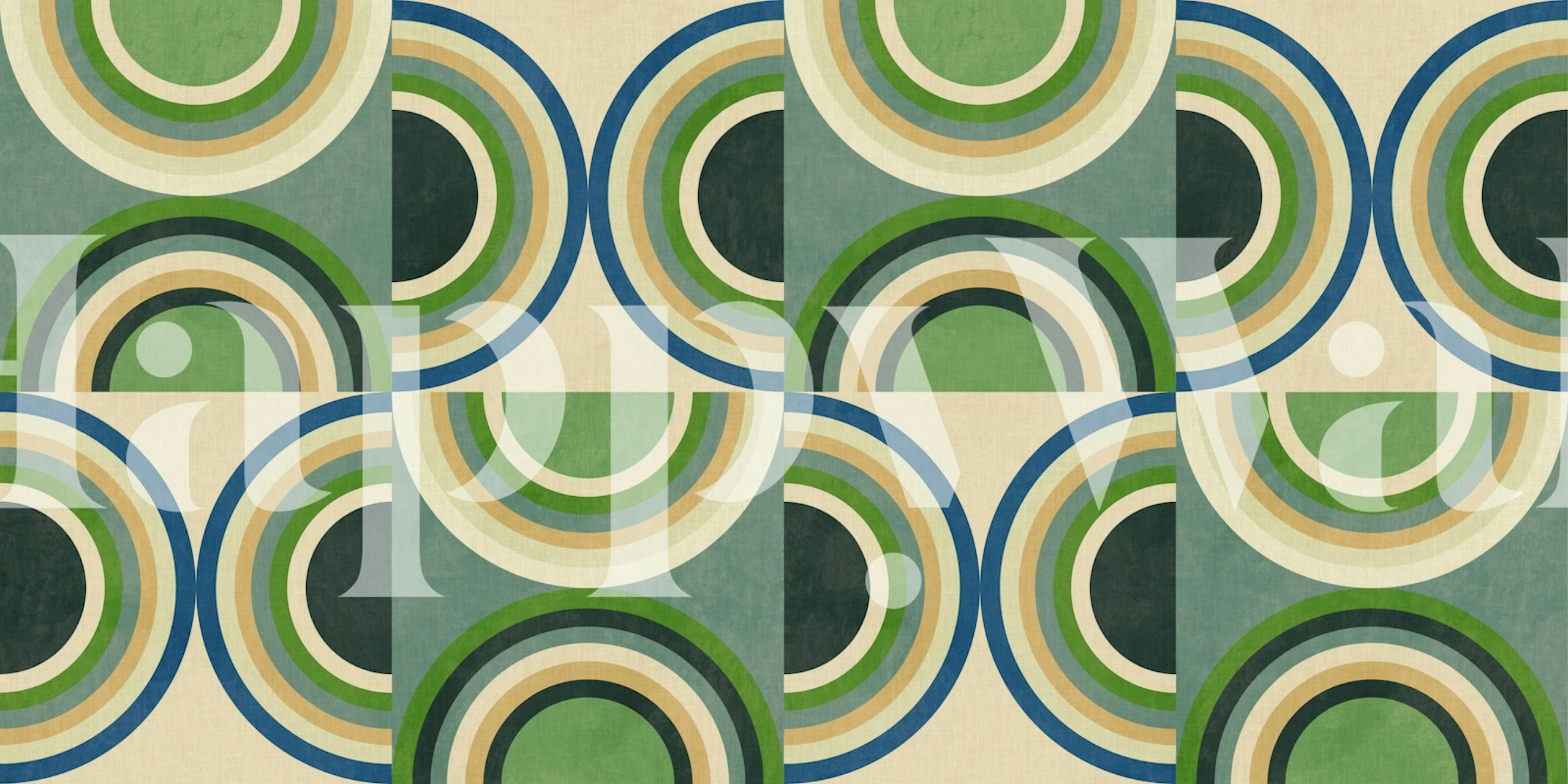 Geometric rainbows checkers wallpaper in a room