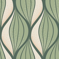 Flowing leaves sage green tapet