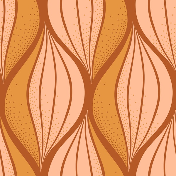 Flowing leaves brown orange soft pink