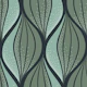 Flowing leaves sage green midnight blue