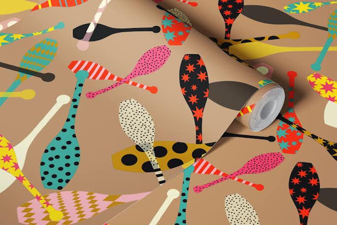 circus juggling clubswallpaper roll