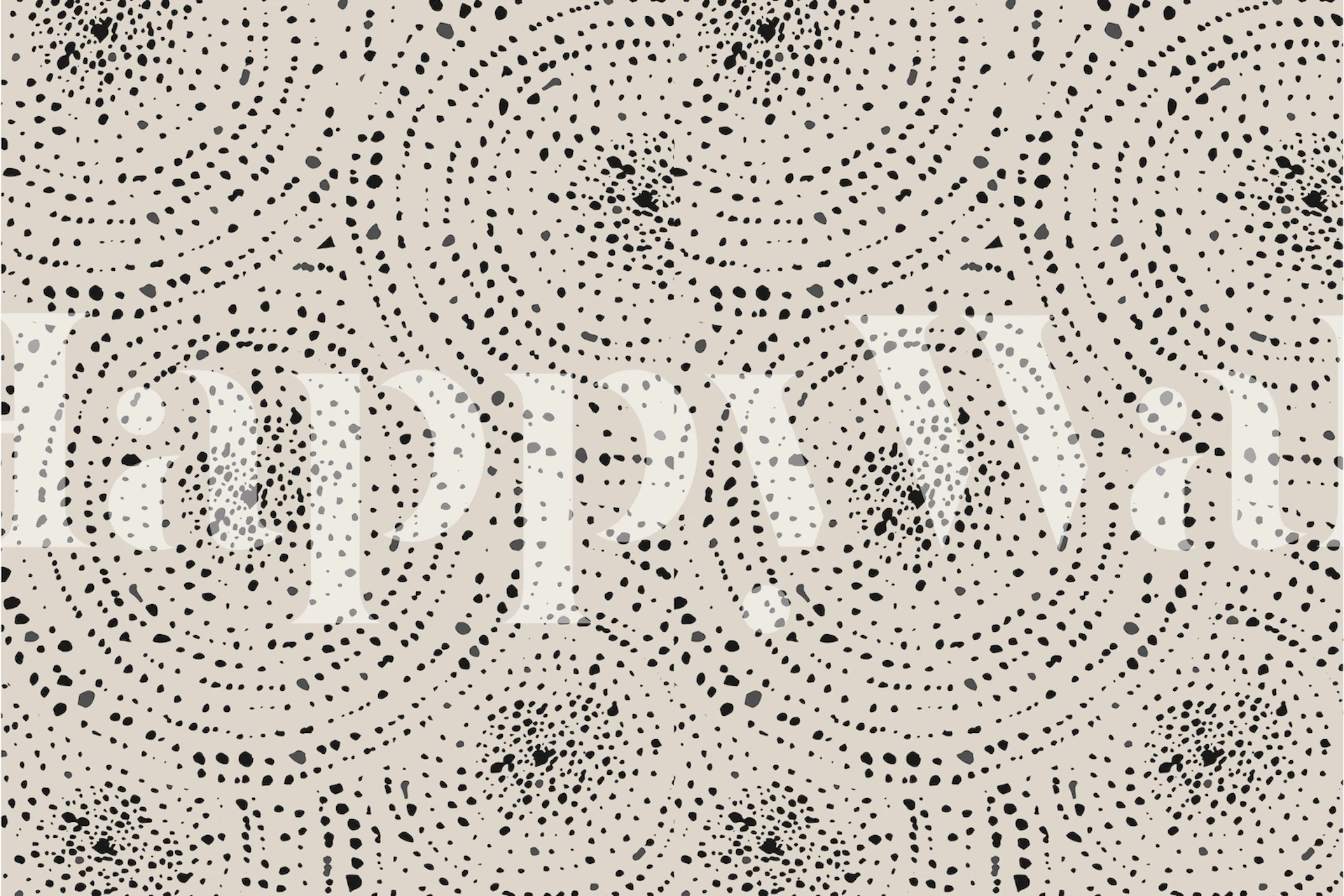Black circular patterns on a beige background wallpaper