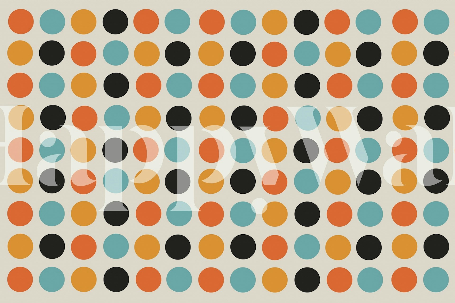 Retro Mid Century Modern Dots wallpaper design