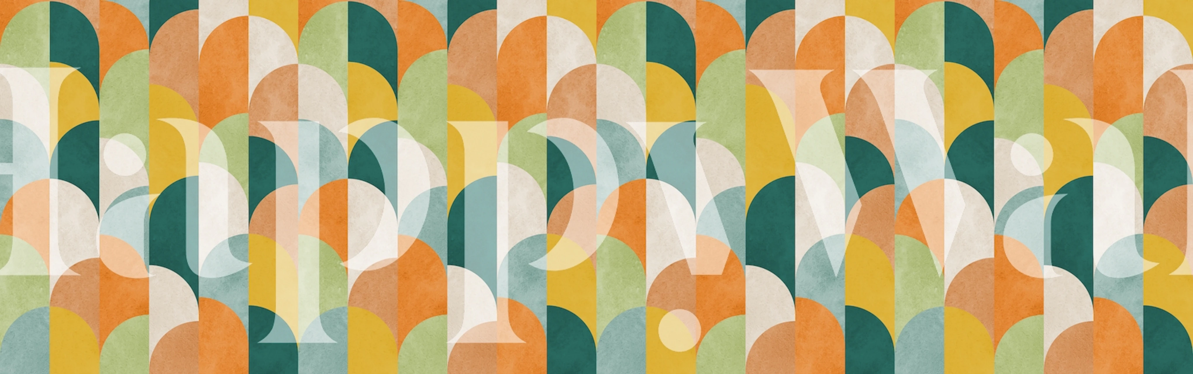 Colorful circles wallpaper in a room