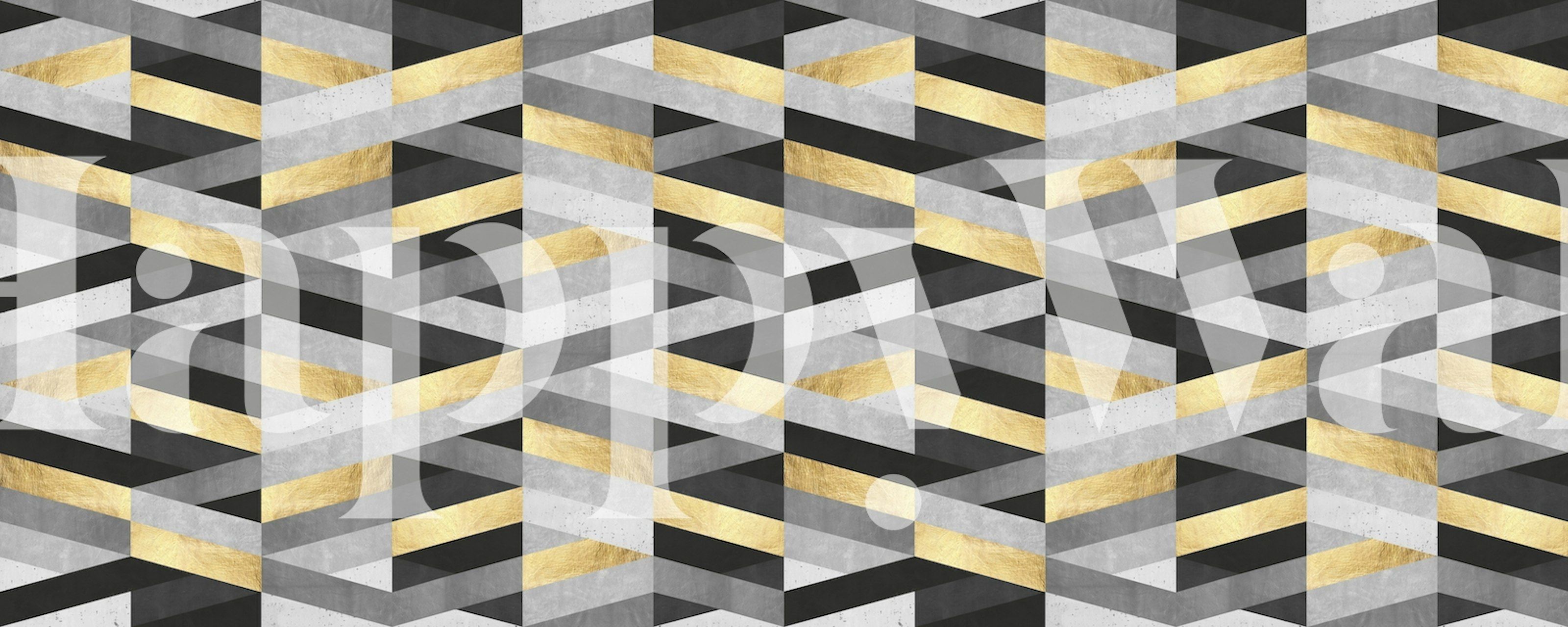 Tapeta Gray and gold composition v místnosti