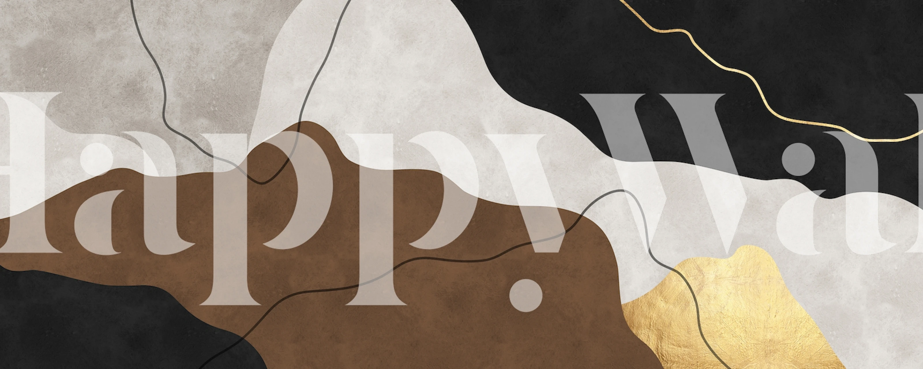 Expressionist forms 2 wallpaper in a room