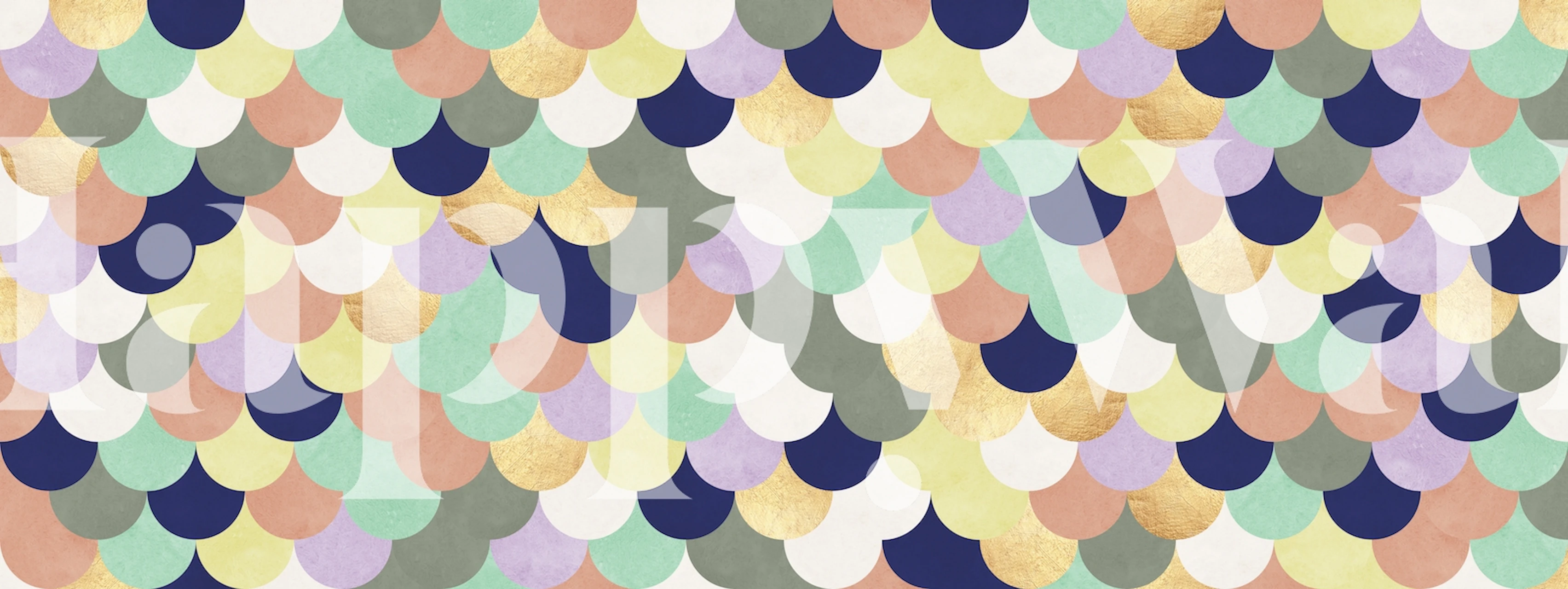 Colorful circles wallpaper in a room