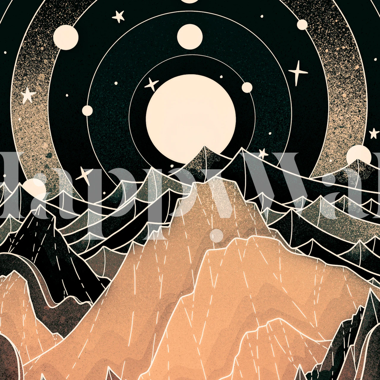 tapeta The circle constellations w stylowym pokoju