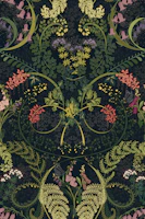 Woodland fauna dark wallpaper