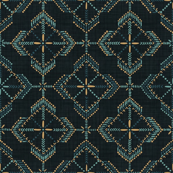Celestial boho tiles midnight gold