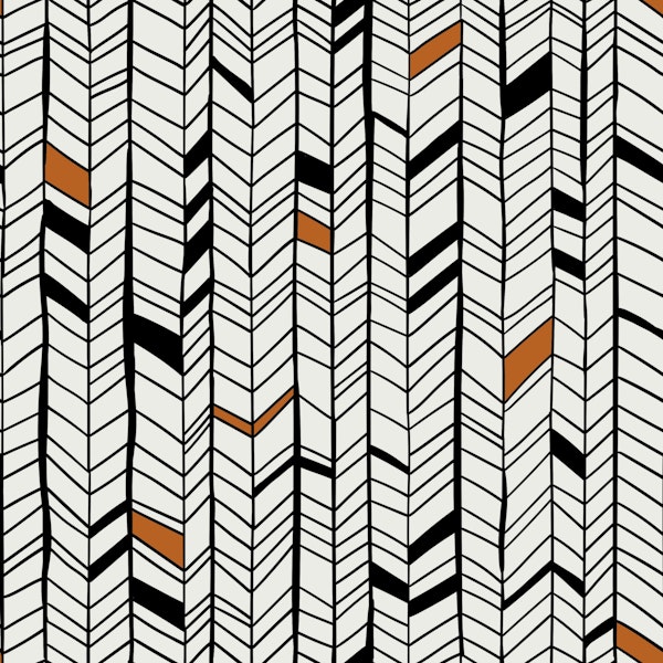 Hand drawn herringbone black & white