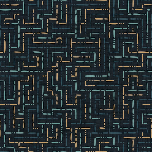 Celestial boho labyrinth midnight gold