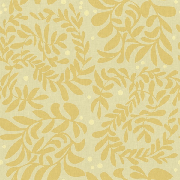 leaves swirls in light yellow