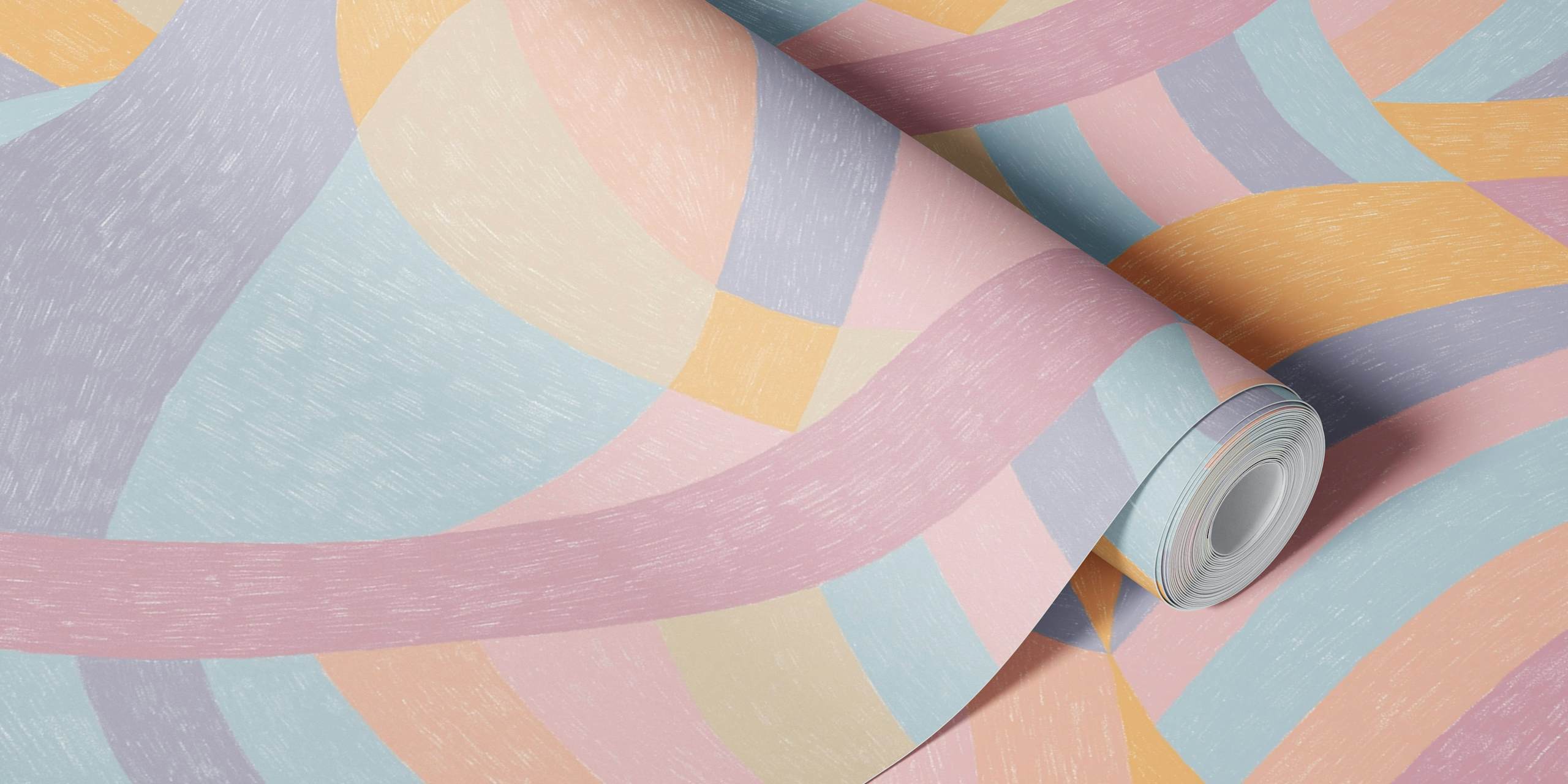 Pastel geometric pattern in soft colors on wallpaper