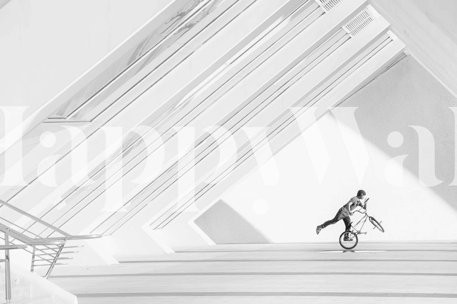 Bicycle art wallpaper in a modern room