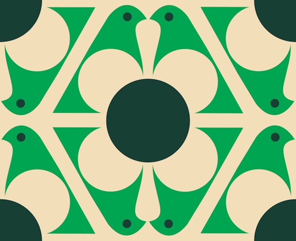 Mirrored Birds Green