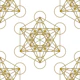 Archangel Metatron's Cube - gold and white
