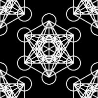 Archangel Metatron's Cube - black and white tapetit