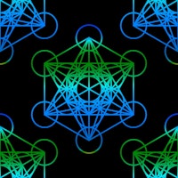 Archangel Metatron's Cube - blue and black wallpaper