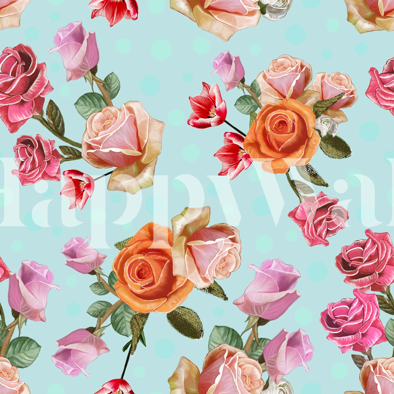 Heirloom roses and tulip tapettisuunnittelu