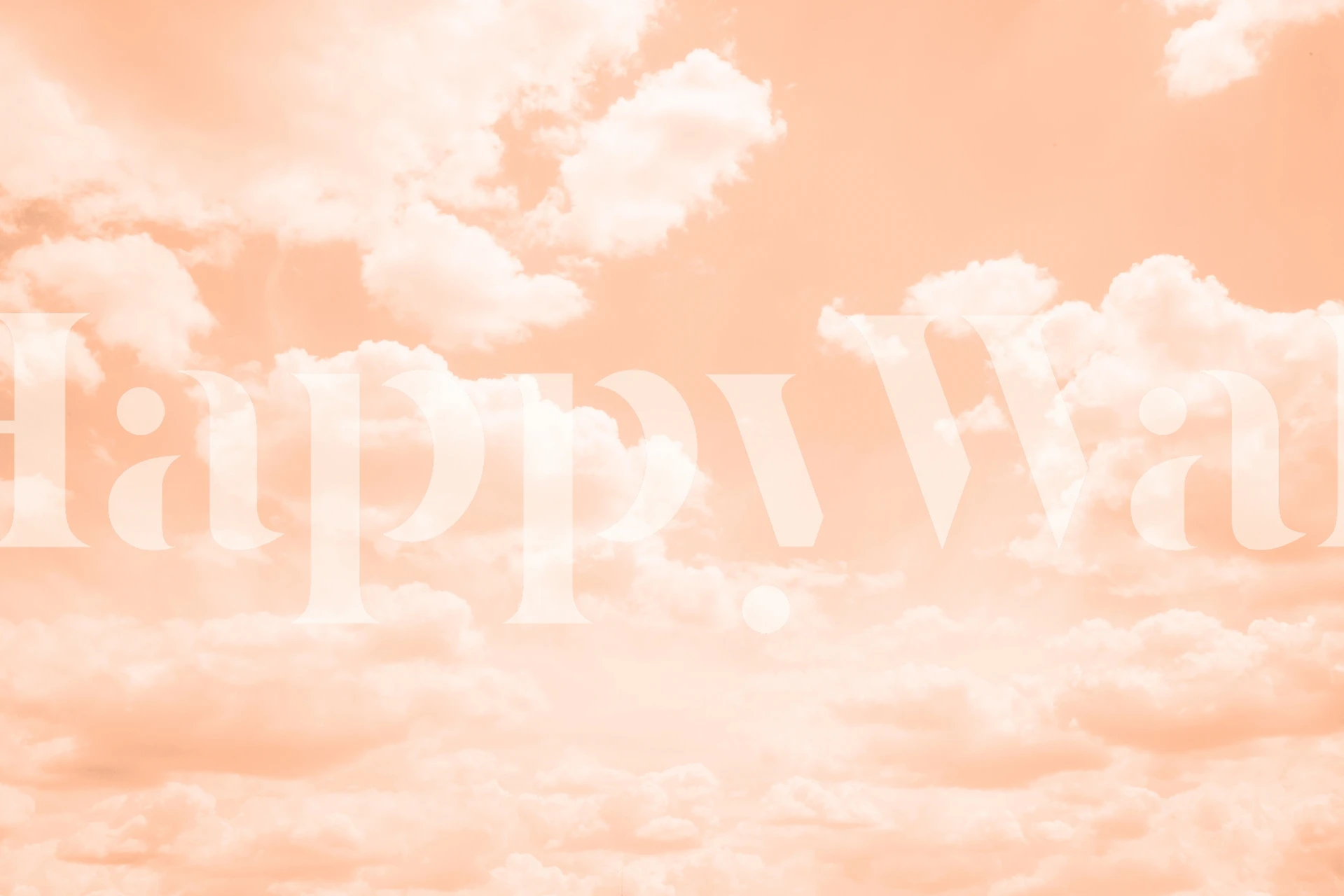 Puffy white clouds on a soft pink background wallpaper