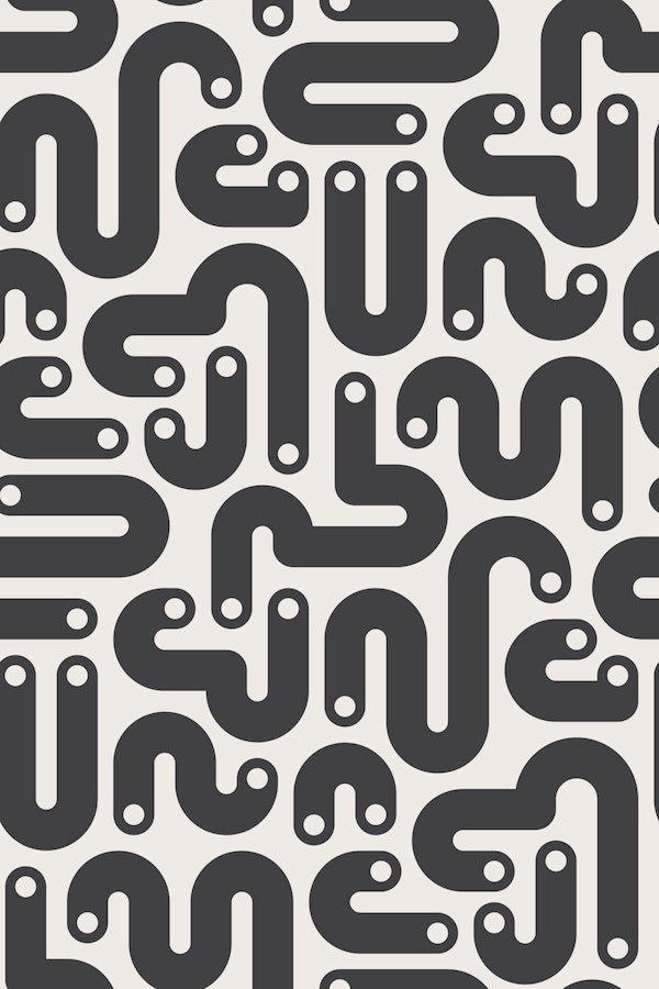 JELLY BEANS Curvy 80s Abstract - Black White