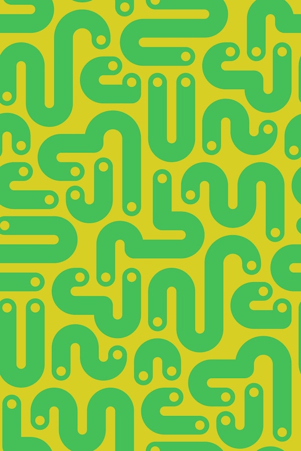 JELLY BEANS Curvy 80s Abstract - Green Citron