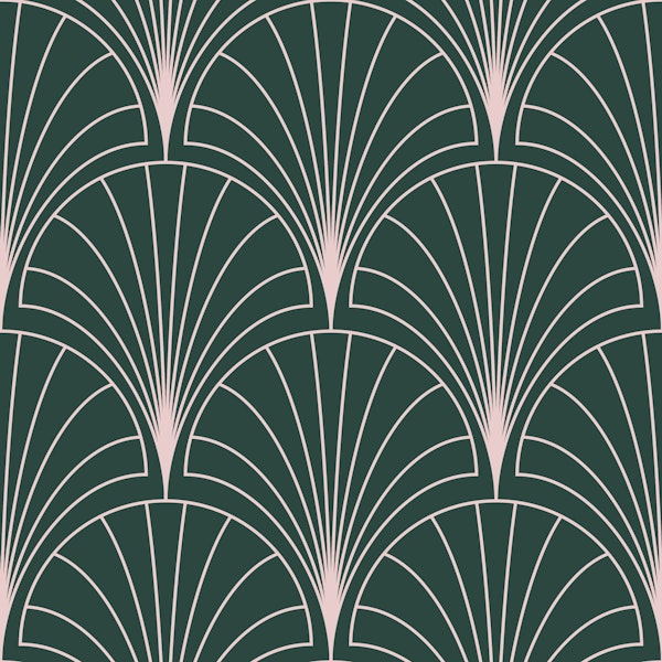 Art Deco Fans Pink Green