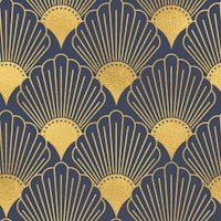 Art Deco Fans Navy Gold ταπετσαρία