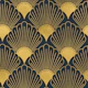 Art Deco Fans Navy Gold