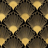 Art Deco Fans Black and Gold ταπετσαρία