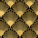 Art Deco Fans Black and Gold